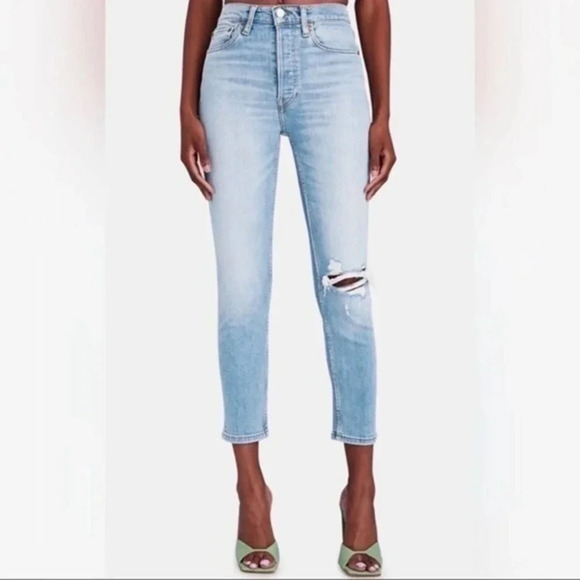 RE DONE 90s High-Rise Ankle Crop Jeans size 29 B937 - Picture 5 of 7